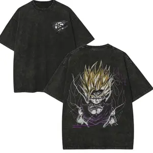 Vintage Dragon Ball Majin Vegeta T-Shirt Washed T-Shirt, SweatShirt, Hoodie Heavy Cotton Oversized Print T-Shirt, Gift for Fans Anime, Y2K Style WUJ