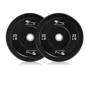 25LB International Games Weight Plates Set - Global 2-Inch Rubber Bumper Plates with Steel Inserts - Perfect for Barbell Strength Training & Home Gym