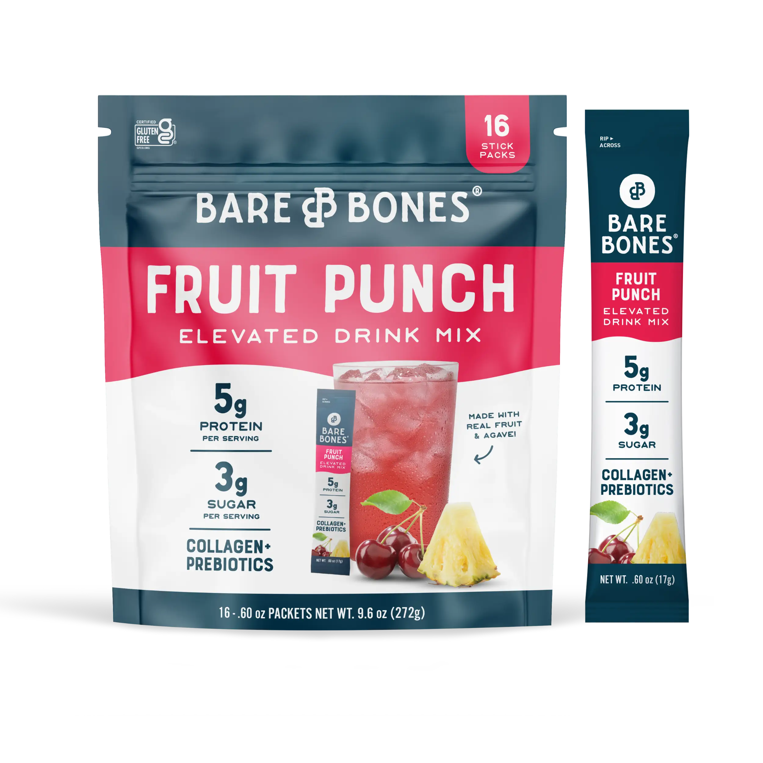 Bare Bones Elevated Drink Mix | Hydration + Collagen + Fiber + Electrolytes