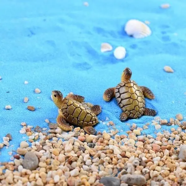Miniature Resin Sea Turtles, 2/4/6/8-Pack Multiple Packs Decorative Fish Tank Aquarium Ornaments with Cute Look