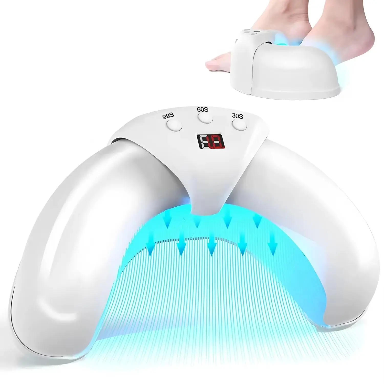 Rechargeable Laser Nail Fungus Remover Device, FDA Cleared, Effective for Damaged, Discolored, Thick Fingernails, USB Powered, Suitable for Twice Daily Use