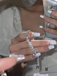 Rhinestone Decorated Bracelet, Fashionable Jewelry for Women & Girls, Trendy All-match & Exquisite Jewelry for Birthday Gift