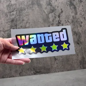Wanted Lazer Star Graphic Decal, Must-Have for Street Players, Fits Skateboard Decks, Motorcycle Bodies, Laptop Covers, Unique Style