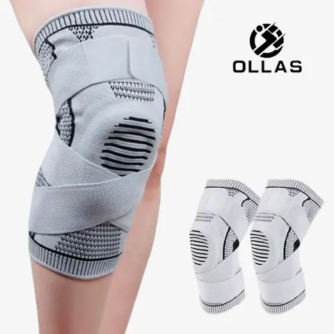 OLLAS Knee Braces, 2-Pack, Knee Support Compression Sleeves, Fitness Sports Knee Braces, Women's & Men's Compression Suitable for Running, Fitness, Basketball