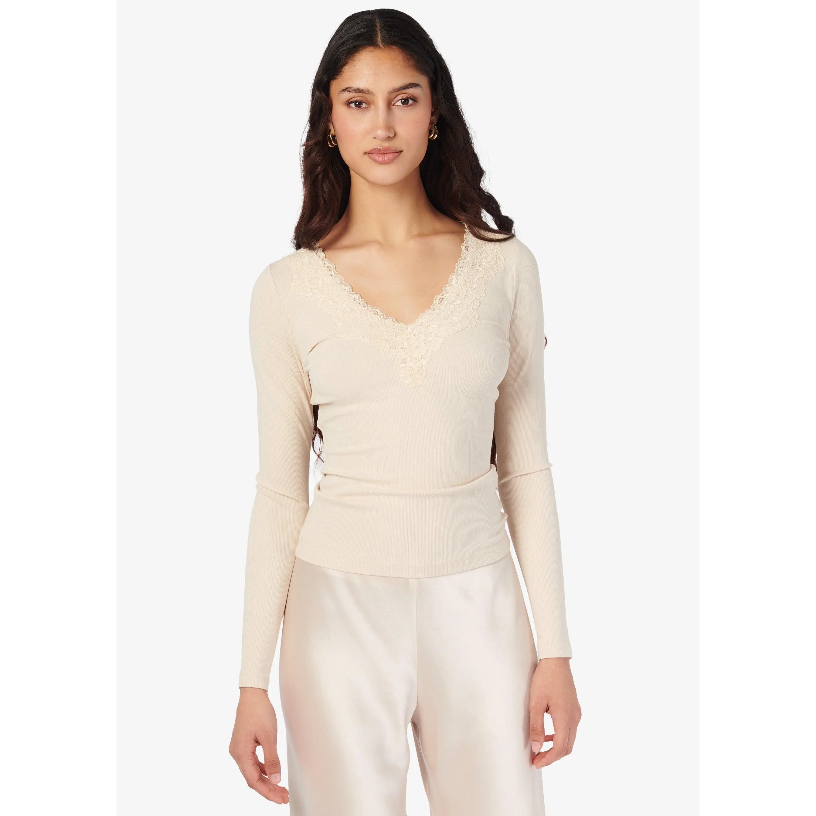 Rooney Rib Knit Top Bone