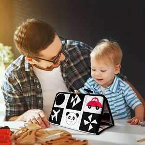 HOTMIR Black and White Newborn Mirror Toys Baby Tummy Time for Babies Development Crawl High Contrast Activity Sensory Toy