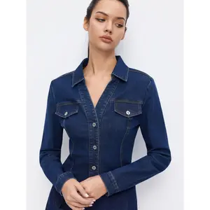 Cider Denim Metal Detail Blouse