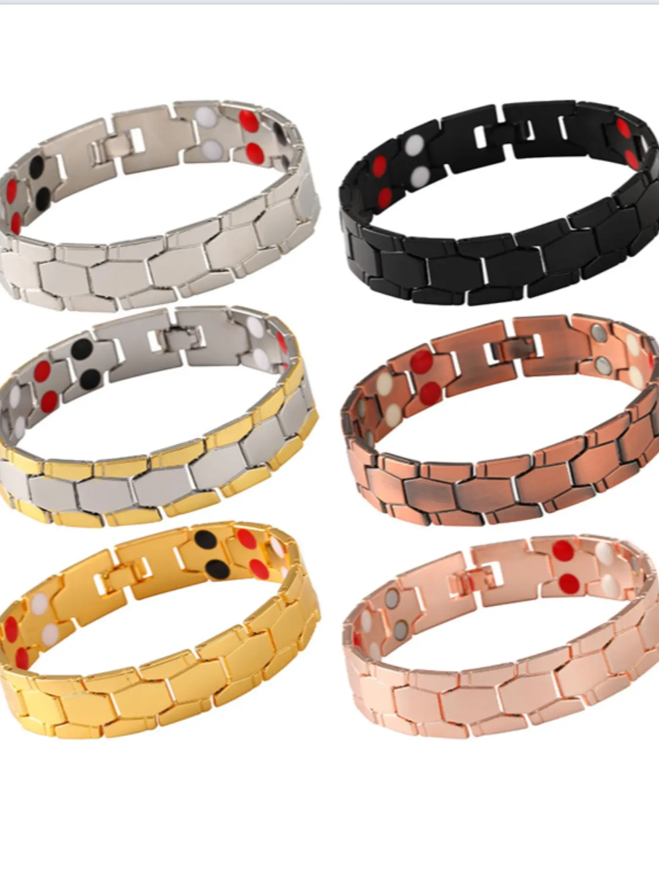Trendy Magnetic Ball Hexagon Bracelet Men, Four-In-One Wide Detachable Bangle, Couple Hand Jewelry Accessory, Stylish Unisex Design, Fashionable Bracelet