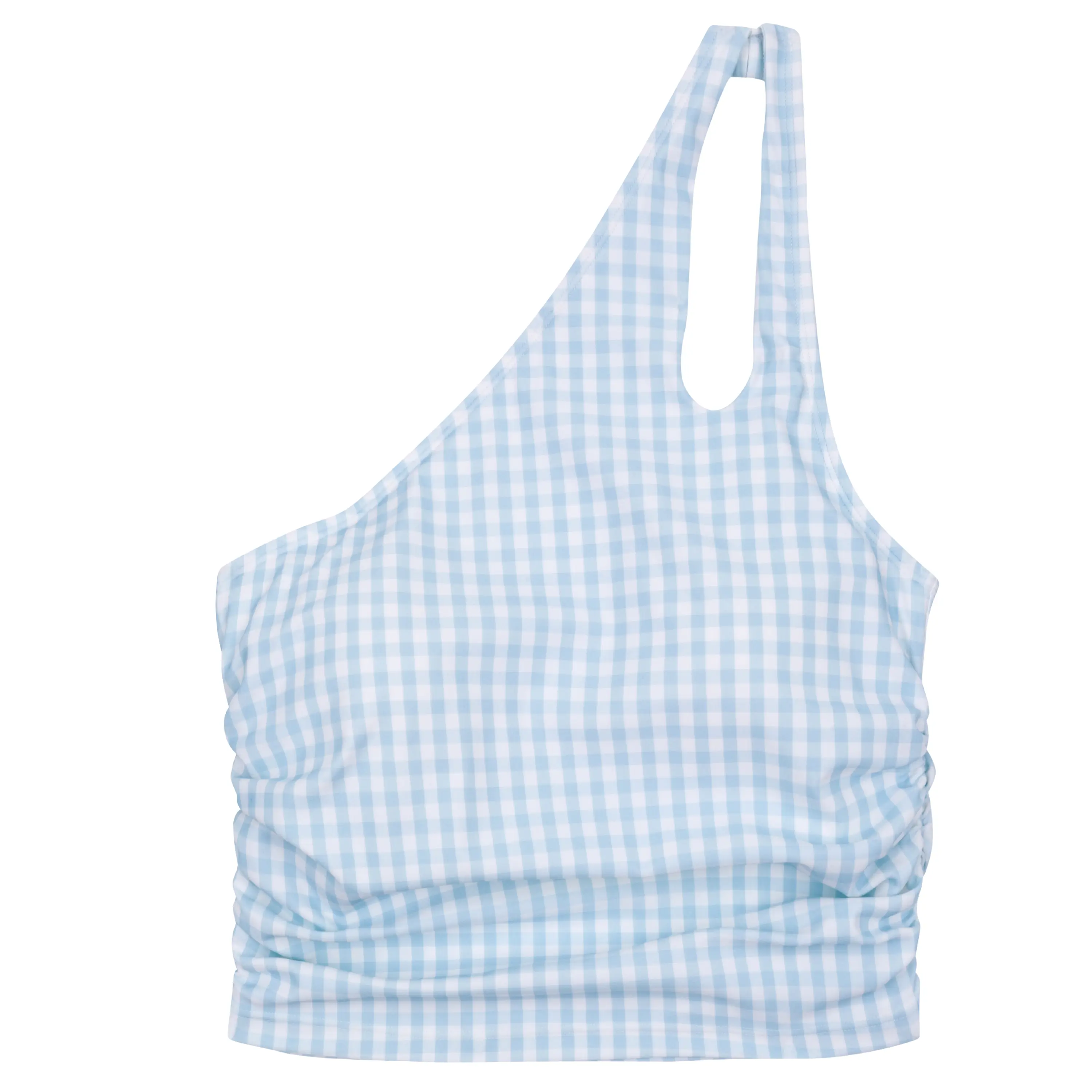 SwimZip Women’s UPF 50+ One Shoulder Crop Tankini Top