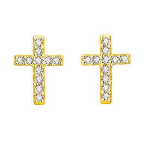 Women's cross earrings, men's and women's hypoallergenic stainless steel mini earrings, suitable for both men and women