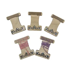 Engraved Wooden Swatch Thread Bobbins (50 pieces)