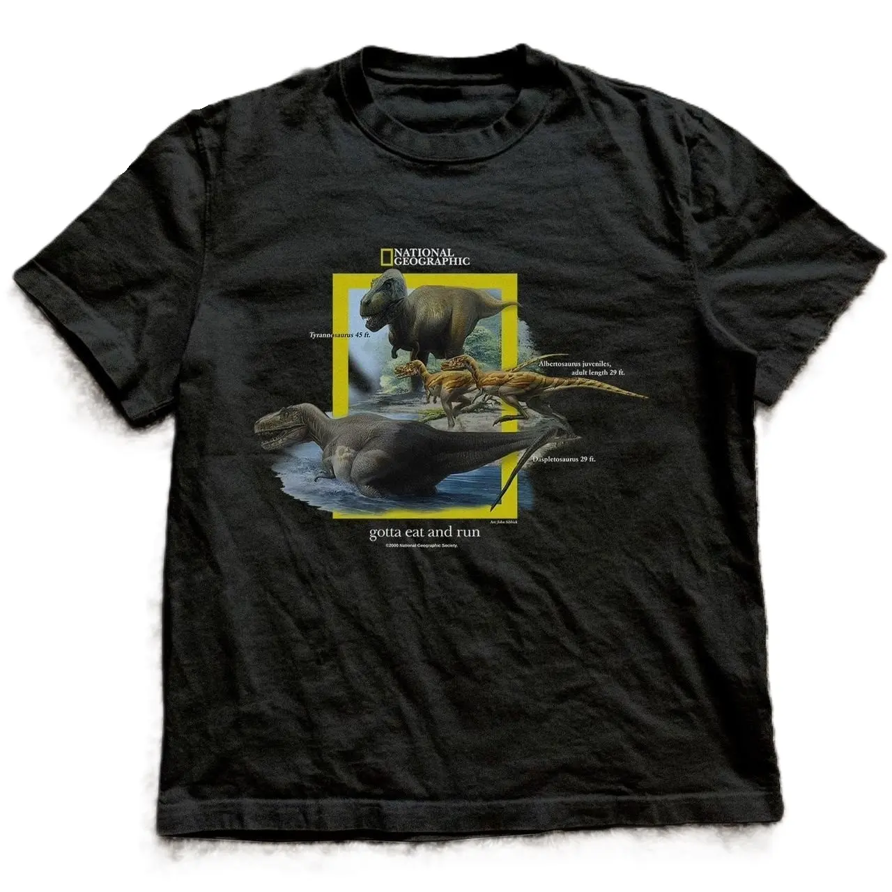 Dinosaurs gotta eat and run graphic tee