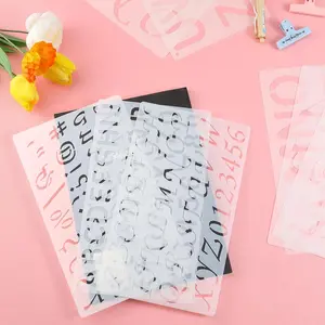 13 PCS Eco-Friendly Plastic Alphabet & Number Stencils Set - 1/2, 3/4, 1, 2 Inches Sizes for Scrapbooking, Journal Notebook Decor (DIY Drawing & Lettering Aid), Eco-Friendly Material
