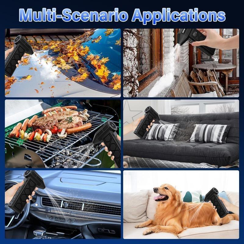 Powerful Turbo Fan, Mini Portable Jet Fan, Jet Fan 130,000 RPM High Speed Spinning, Type-C Rechargeable Clear Fan for Cars, Computers, Keyboards and Lenses Handheld Fan Bladeless Tower Fan Perfect gift, a summer essential