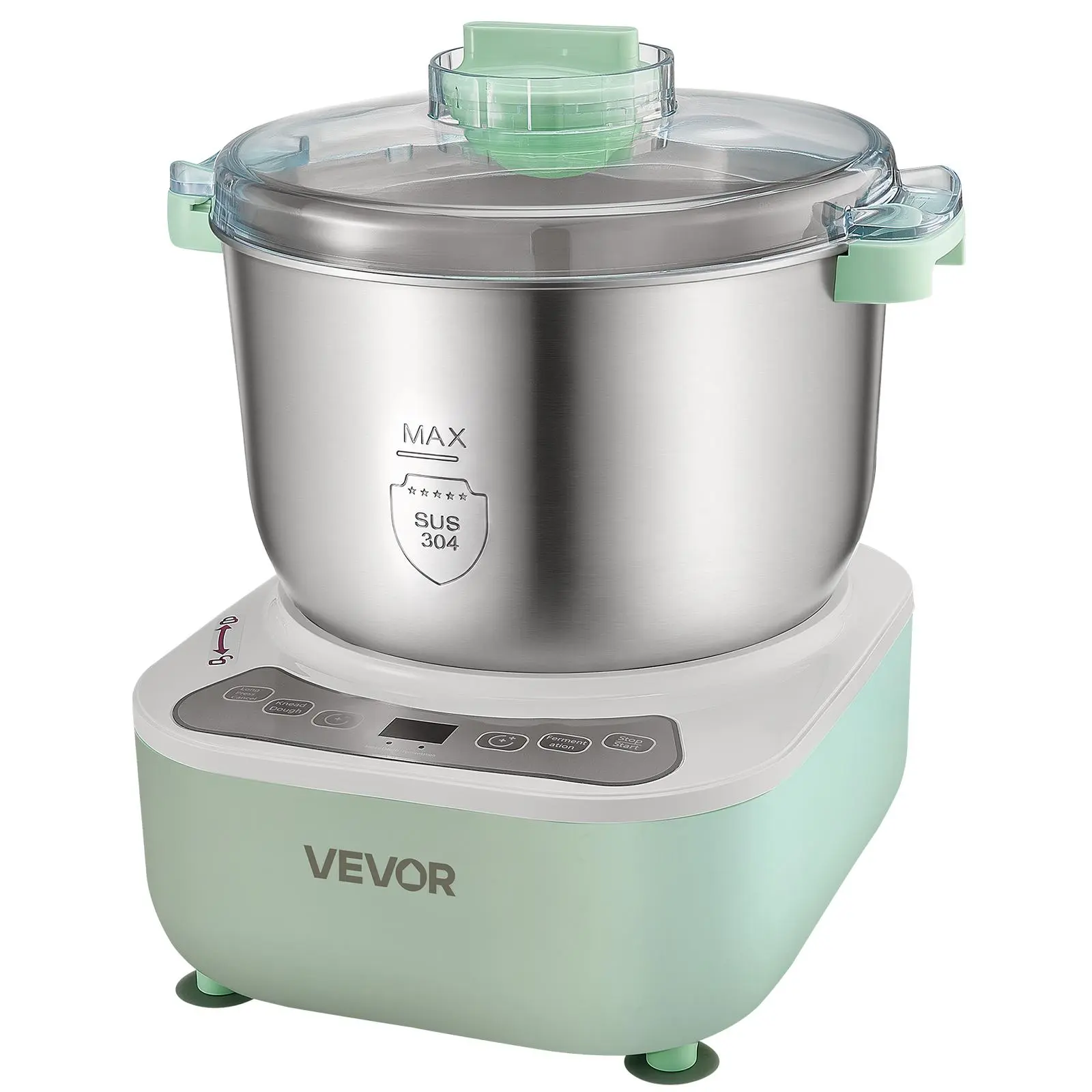 VEVOR Dough Mixer 6.9 Quart Electric Dough Maker with Ferment Function, for Pizza, Pasta, and Sourdough, 304 Stainless Steel Bowl, Timer, Face-up Control Panel, Household Dough Kneading Machine,toolupgrade