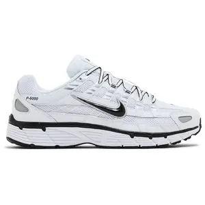 Nike P-6000 Gender-Neutral Chunky Casual Trainers - White Metallic Silver Black, Gym-to-Street Athletic Training Everyday Wear Shoes, Gender-Neutral Casual Trainers