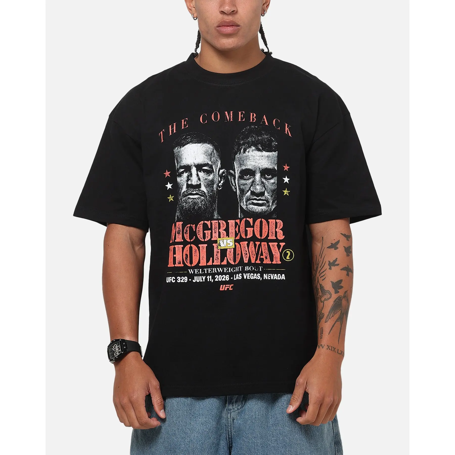 UFC By Culture Kings UFC IFW 2026 McGregor Vs. Holloway T-Shirt Black
