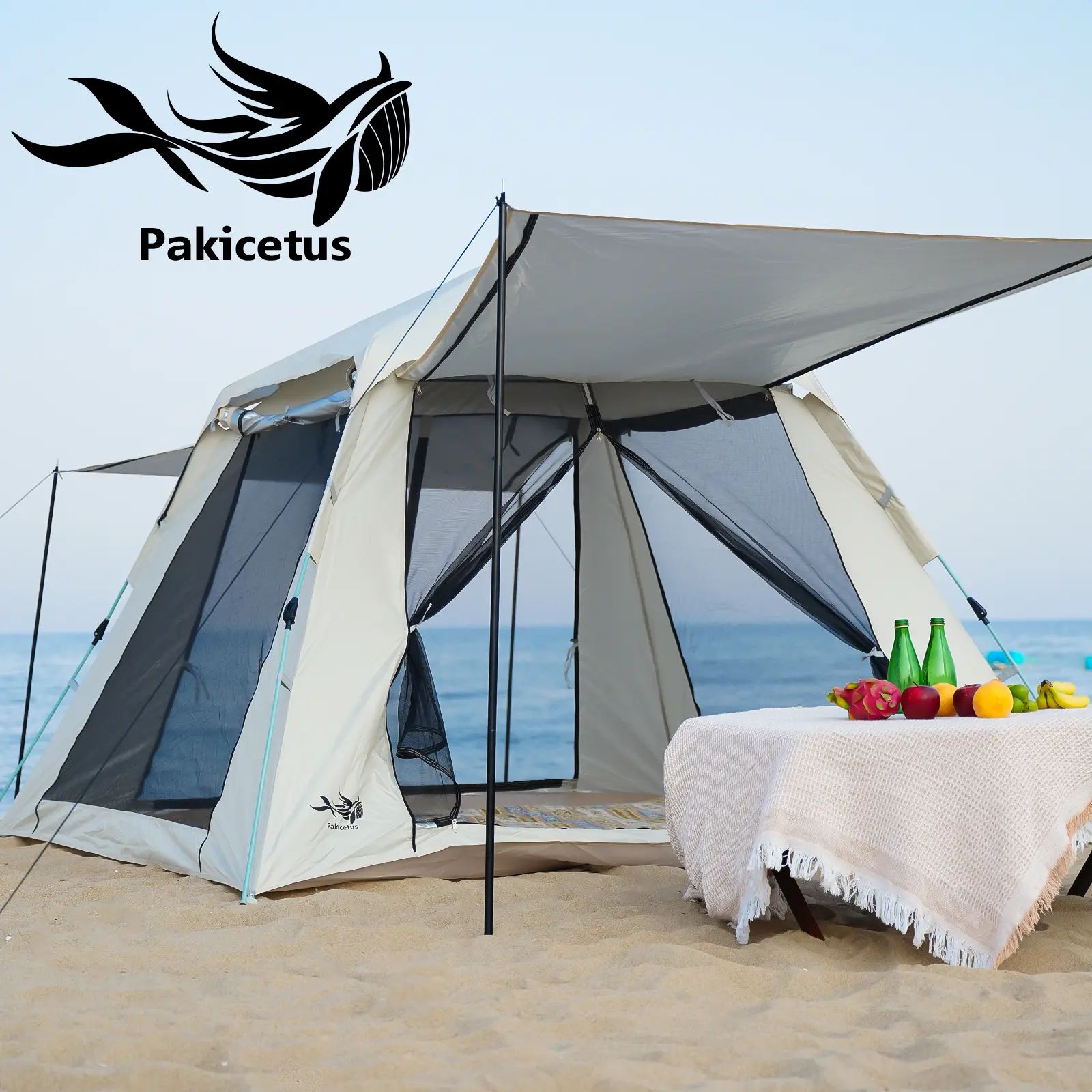 A pop-up tent suitable for 2/3/4 people, with quick setup and windproof design, ideal for all seasons and outdoor activities such as hiking, mountaineering, fishing, and more