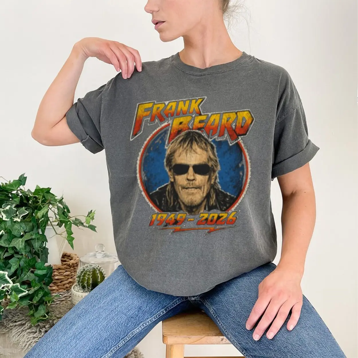 RIP FRANK BEARD ZZ TOP Comfy Tee Pure Cotton Fabric Casual Streetstyle Crew Neck Short Sleeve Soft-Washed T-Shirt Trendy Tops for Women for Men