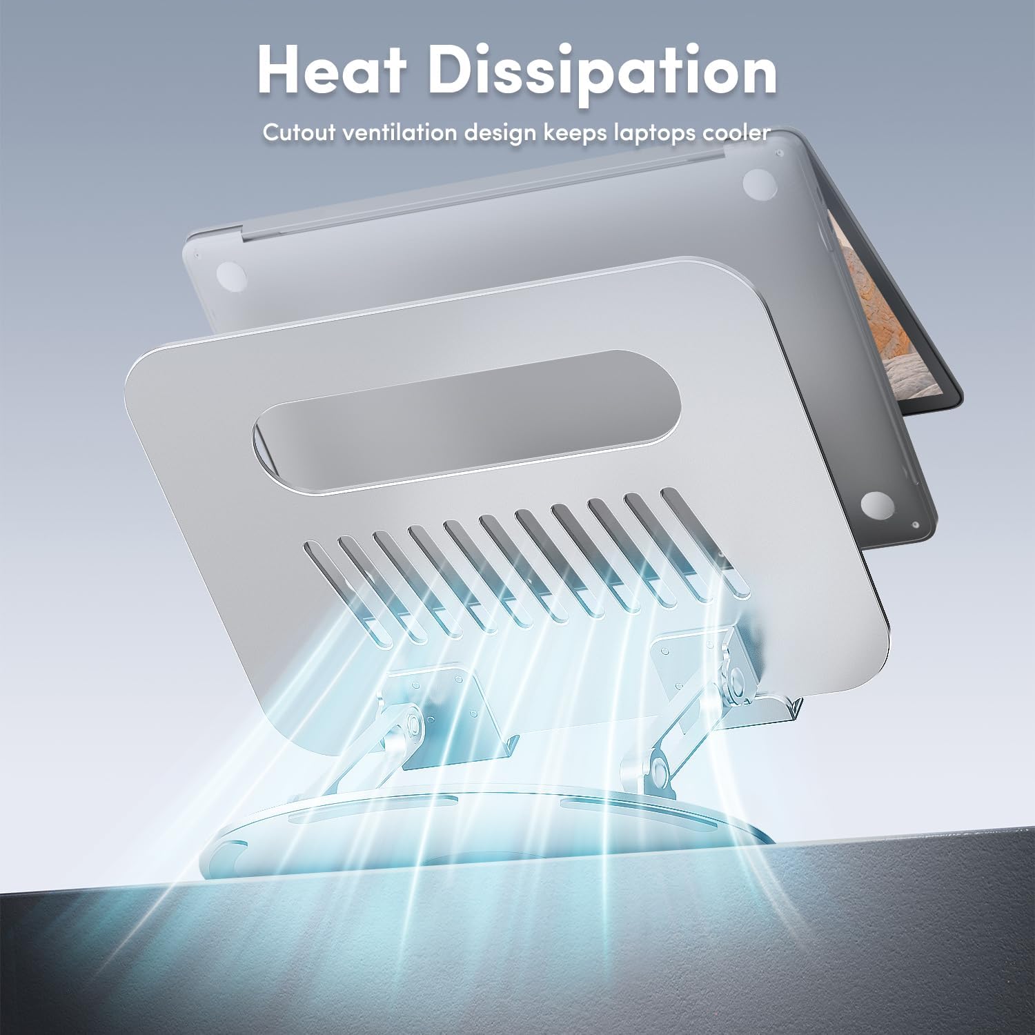 Universal Tablet Stand Sturdy 360-degree Rotating Tablet Holder with High Stability Metal Desktop Stand with Lazy Lift Support, Desk Organizer for Typing & Viewing