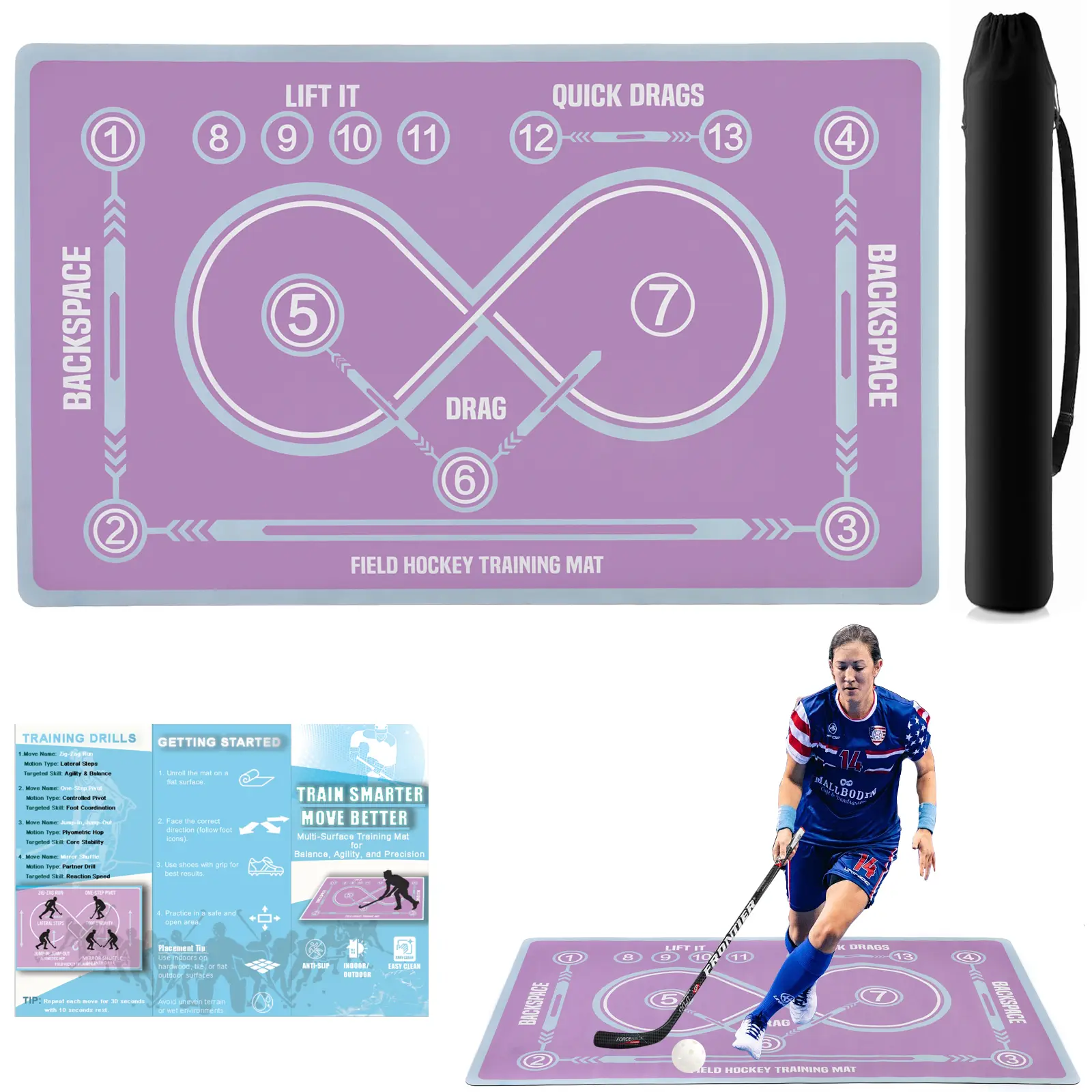 Ice Hockey & Skating Training Mat, Winter Sports Training Equipment for Hockey Players