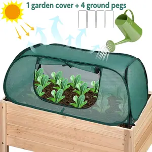 1 piece garden cover, suitable for elevated bed, pop-up mesh plant cover, suitable for outdoor plants, plant shade tent, planting cage, suitable for crop cage to protect plant seedlings, fruits and vegetables against birds