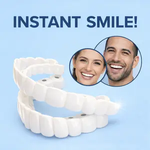 [3 PACK] 1-Minute Custom Fit Veneers No Pain Soft Silicone Snap-On Teeth, 2026 Upgrade Smile Hack Reusable Temporary Dentures Kit for Instant White Confident Shine Top Teeth
