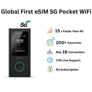 GlocalMe Numen Air 5G eSIM Mobile WiFi, Super fast Mobile Hotspot for 200 countries, No contract with 1GB Global Data internet booster