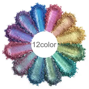 JANCHUN 12color Chameleon Mica Powder - Shifting Mica for Epoxy Resin/Tumbler, Saturated Color Shifting Chrome Pigment Powders for Painting,Slime,Nails