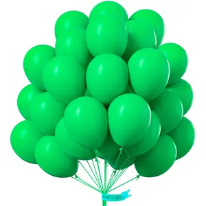 PartyWoo 50 Pcs 12-Inch Round Matte Rubber Decorative Balloons, Garland-Compatible, Hand Pump-Ready, Floatable, for Wedding, St Patrick's Day Decor, Balloon Clusters, Birthday Theme, Festive Use Green-Y24, Decorative Balloons Balloons