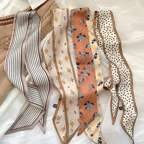 4pcs Women's Vintage Floral & Striped Print Hair Scarves, Trendy Hair Accessories for Fashion Lovers, Perfect for All Seasons, Floral Print Scarf, Head Scarf, Fashion Headscarf, Vintage Print Headscarves