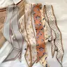 4pcs Women's Vintage Floral & Striped Print Hair Scarves, Trendy Hair Accessories for Fashion Lovers, Perfect for All Seasons, Floral Print Scarf, Head Scarf, Fashion Headscarf, Vintage Print Headscarves