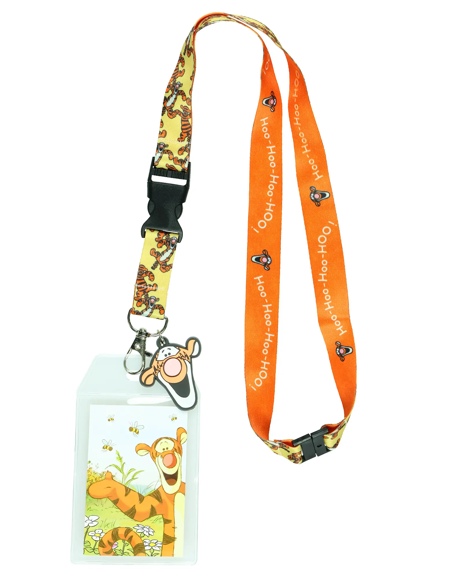 Disney Winnie the Pooh Bouncing Tigger Breakaway Lanyard ID Badge Holder with 2" Rubber Charm