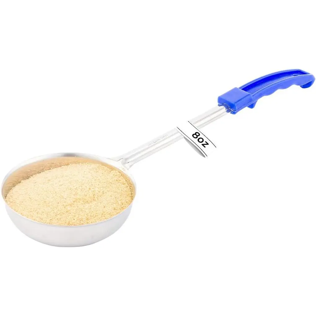 8 Ounce Portion Ladle With Blue Handle Dishwashable Non Corrosive Stainless Steel Portion Control Serving Spoon Multipurpose Serving Utensil