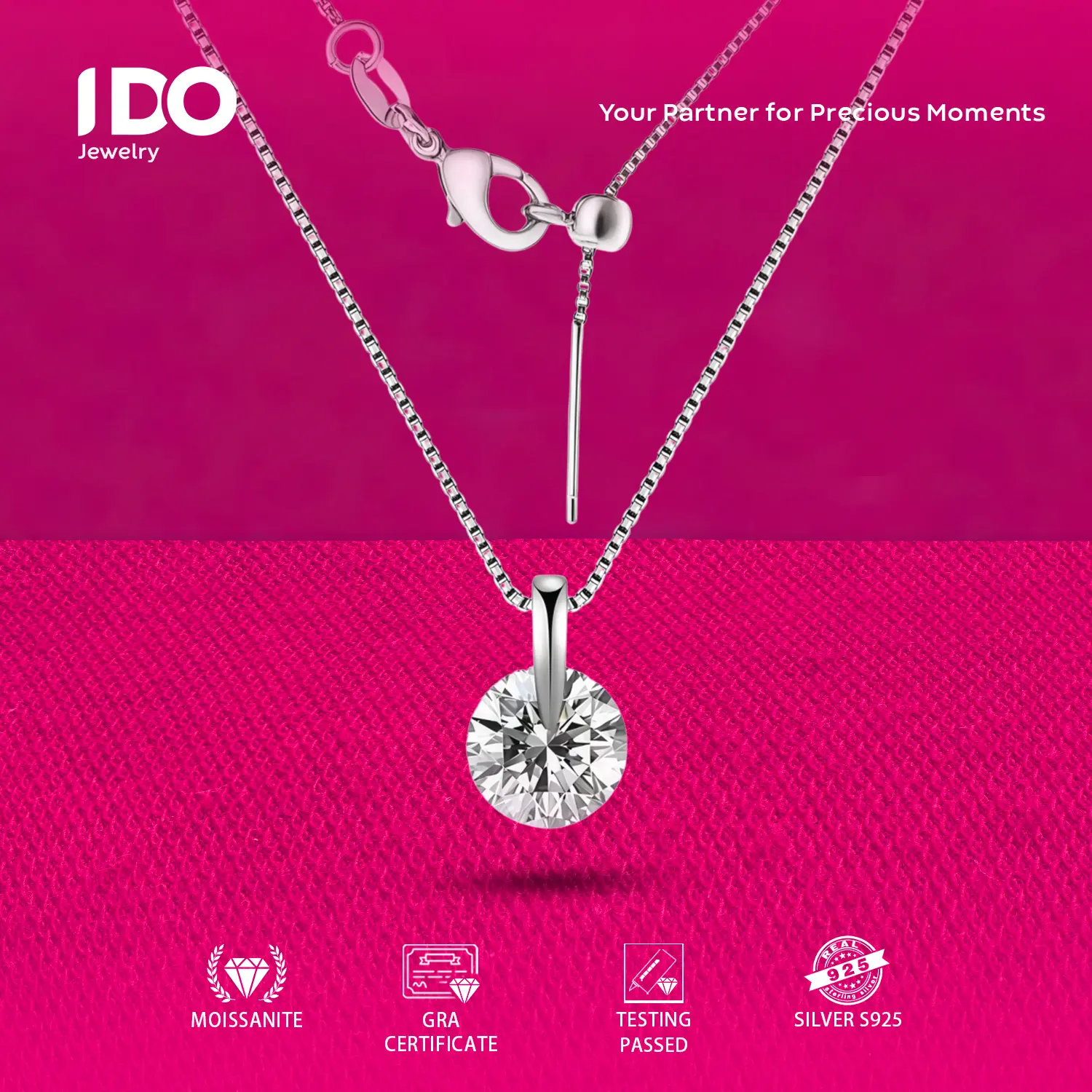 [Live Sale] N30 Platinum Moissanite Sunflower Necklace I DO Jewelry Pendant Women Accessories Elegant Beautiful Luxury Adjustable Beautiful and Luxurious No Fade No Rust with 1 Year Guarantee Passed Diamond Selector