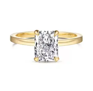 Lab-grown diamond 11031 main stone, 2 ct, D color, VS1 clarity; four-prong solitaire lab-grown diamond engagement/proposal ring, 925