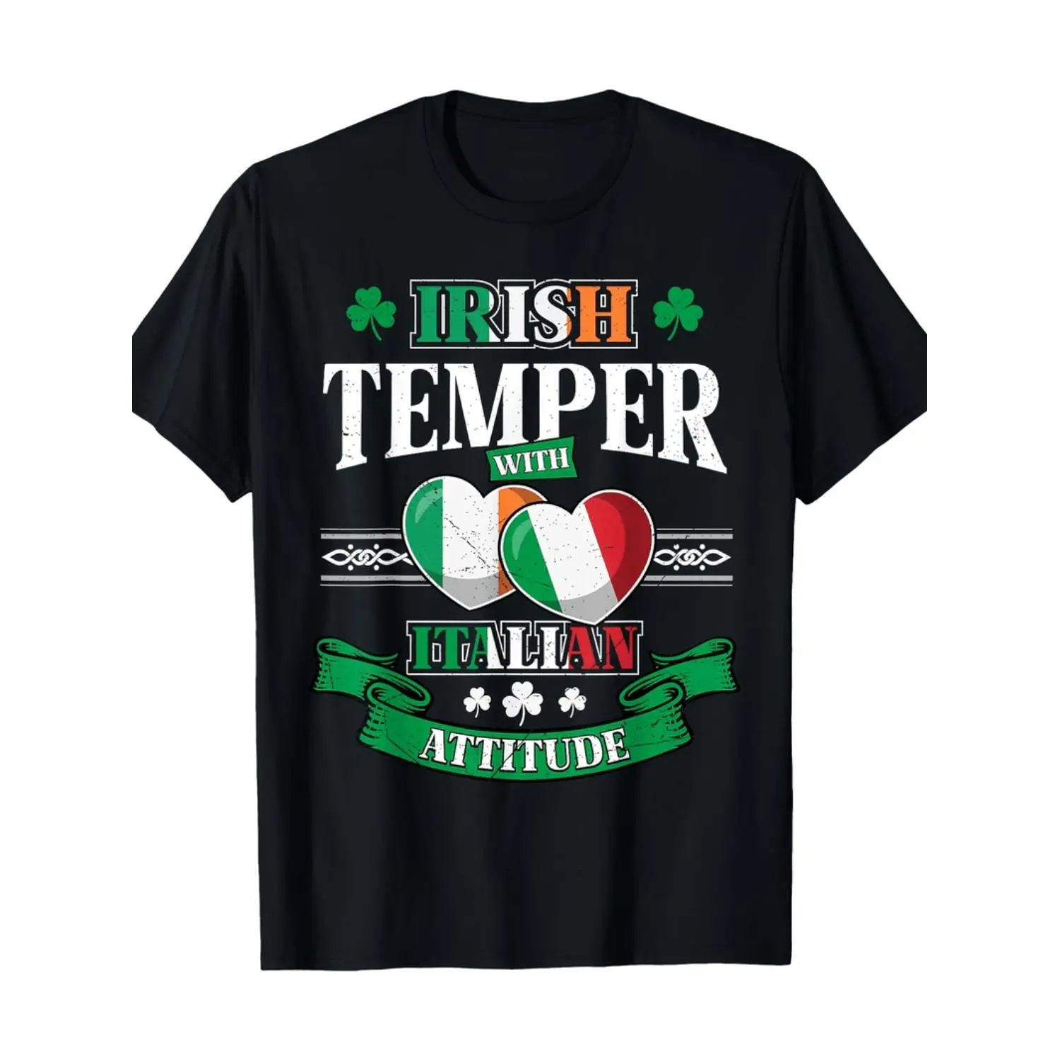Irish Spirit Meets Italian Passion St Patricks Day Ireland Italy T-Shirt 220g 100 Cotton