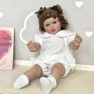 26-Inch Lifelike Reborn Baby Doll (Pippa Toddler Size) with Blue Eyes, Rooted Hair, Soft Cloth Material, Giant Doll Gift for Girls for Birthday or Holiday, Collector’s Present Box