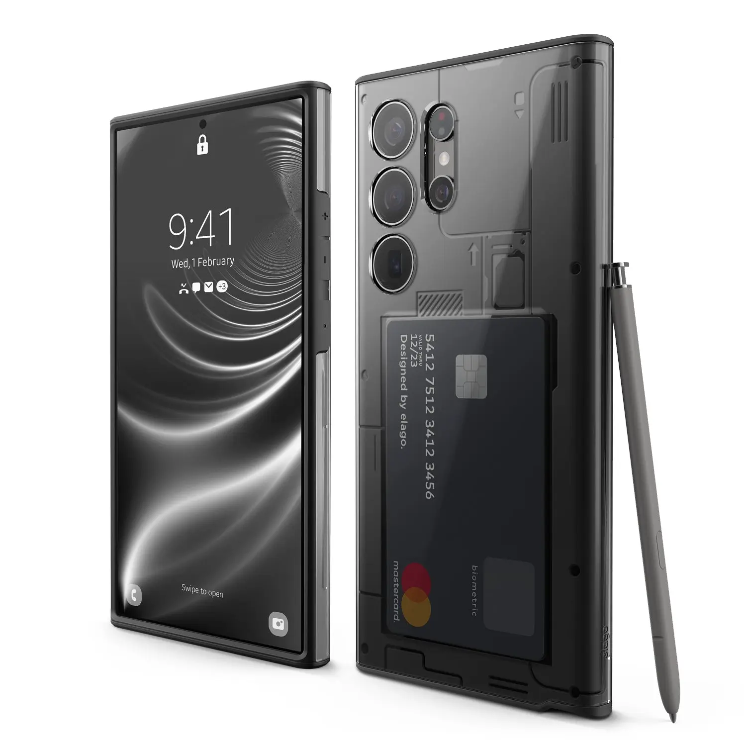 elago X-Ray Hybrid Smartphone Casing for Samsung Galaxy S24 Ultra - Unique Design, Shockproof Polycarbonate Protection, Card Slot, Dust Resistant Mobile Phone Accessories