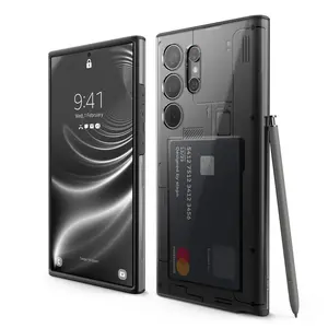 elago X-Ray Hybrid Case for Samsung Galaxy S24 Ultra, Unique Design, Shockproof Polycarbonate Protection Cover with Card Holder, Cellphone Accessories Casing