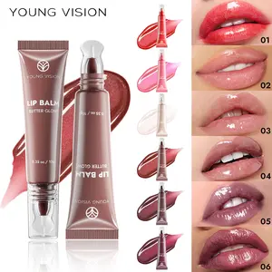 Crystal Tube Pearlescent Lip Gloss available in 6 colors; Water Light Sparkling Lip Gloss Moisturizing Lip Gloss; Glass Lip Effect Crystal Clear Lip Gloss; Girlish heart daily date Makeup; Mini portable touchup Wonder