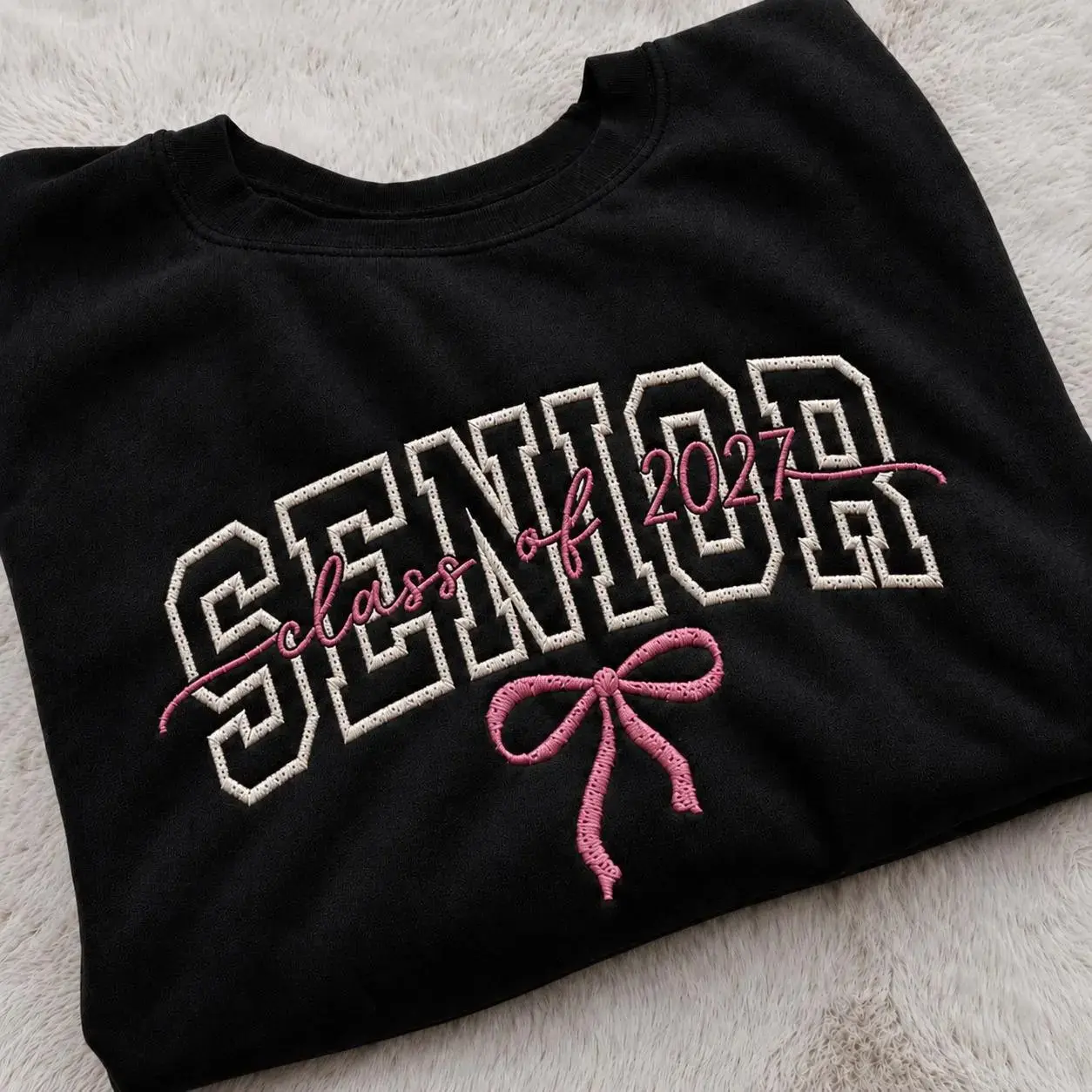 Custom Embroidered Senior 2027 Shirt, Class of 2027 Varsity Graphic Tee, Back to School Apparel, Team Shirts Personalized, Senior Cheer Gift
