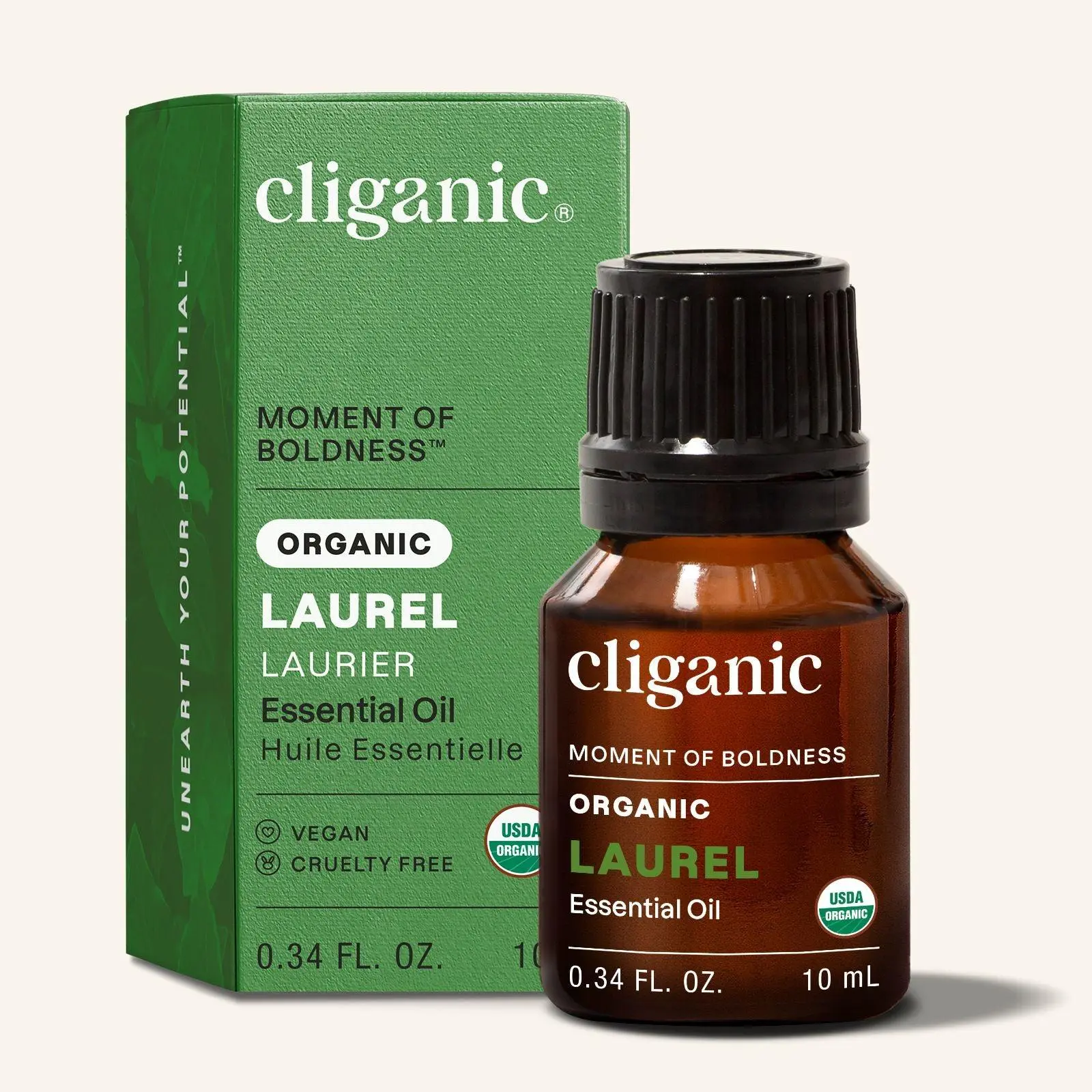 Cliganic Organic Laurel Essential Oil - 100% Pure USDA Organic Laurel Oil, Undiluted Essential Oil for Aromatherapy, Diffusers, Massage, Skincare, Vegan, Cruelty-Free