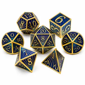SVOPES Radiant Array Metal DND Dice Set, 7-Piece Polyhedral RPG Dice for Tabletop Roleplaying Games, Solid Zinc Alloy Sci-Fi Fantasy Dice with Radiant Engraved Design