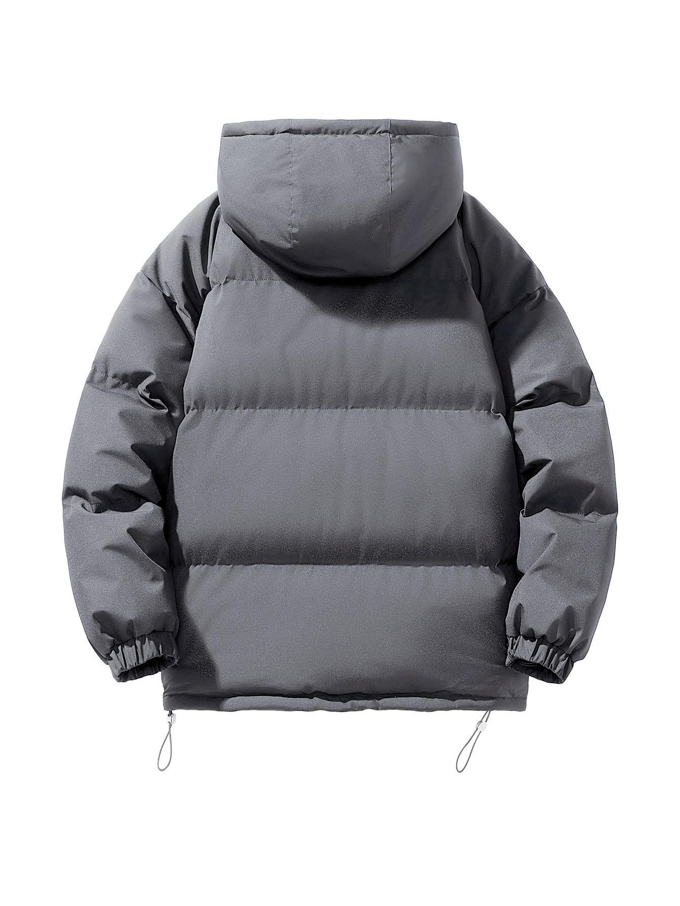 CCCMAI Men's winter warm cotton jacket Thick Winter Jacket, Autumn/Winter Outerwear,  Black Casual Outdoor Jacket, Suitable for Work, Travel, and Daily Use