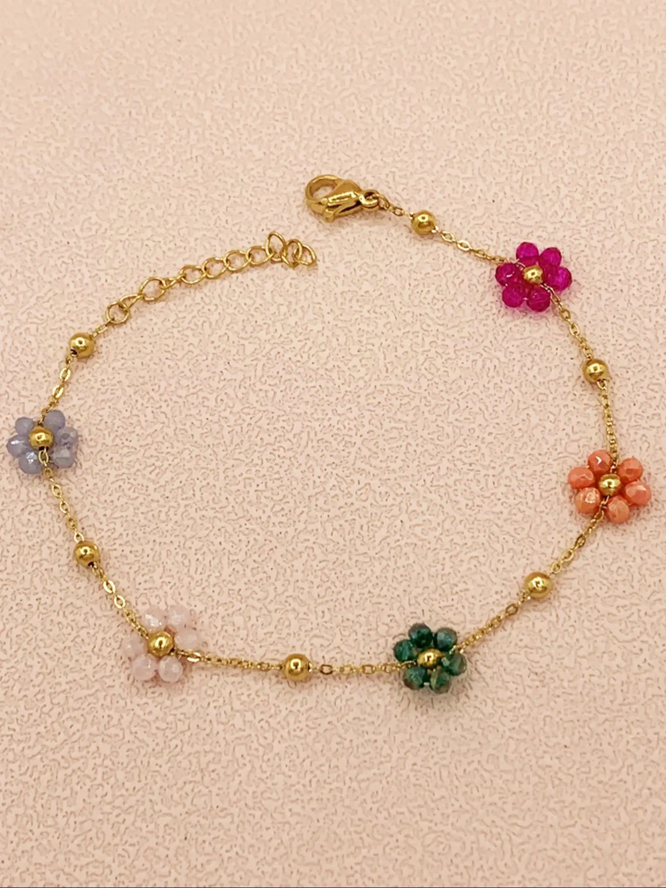 Mother's Day Gift Boho Flower Design Exquisite Bracelet, Fashionable Jewelry, Stackable Bangles, Stainless Steel Vintage Bohemian Jewelry for Women, Party & Daily Wear, Trendy Y2K Teen Girl Accessories