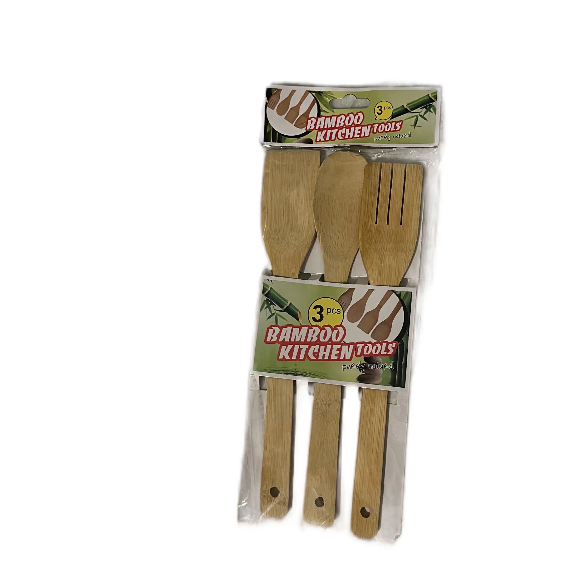 Premium Bamboo Cooking Utensil Set - 3-Piece Non-Scratch Spoons and Spatulas
