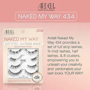 Ardell Naked My Way - 434 False Eyelashes, 4 Pairs, 1-pack Lightweight Makeup