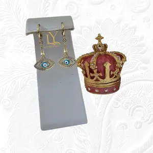 LaYaiBoutique Saint Lucia Eye Earrings #1013 14k Gold Plated HIGH QUALITY