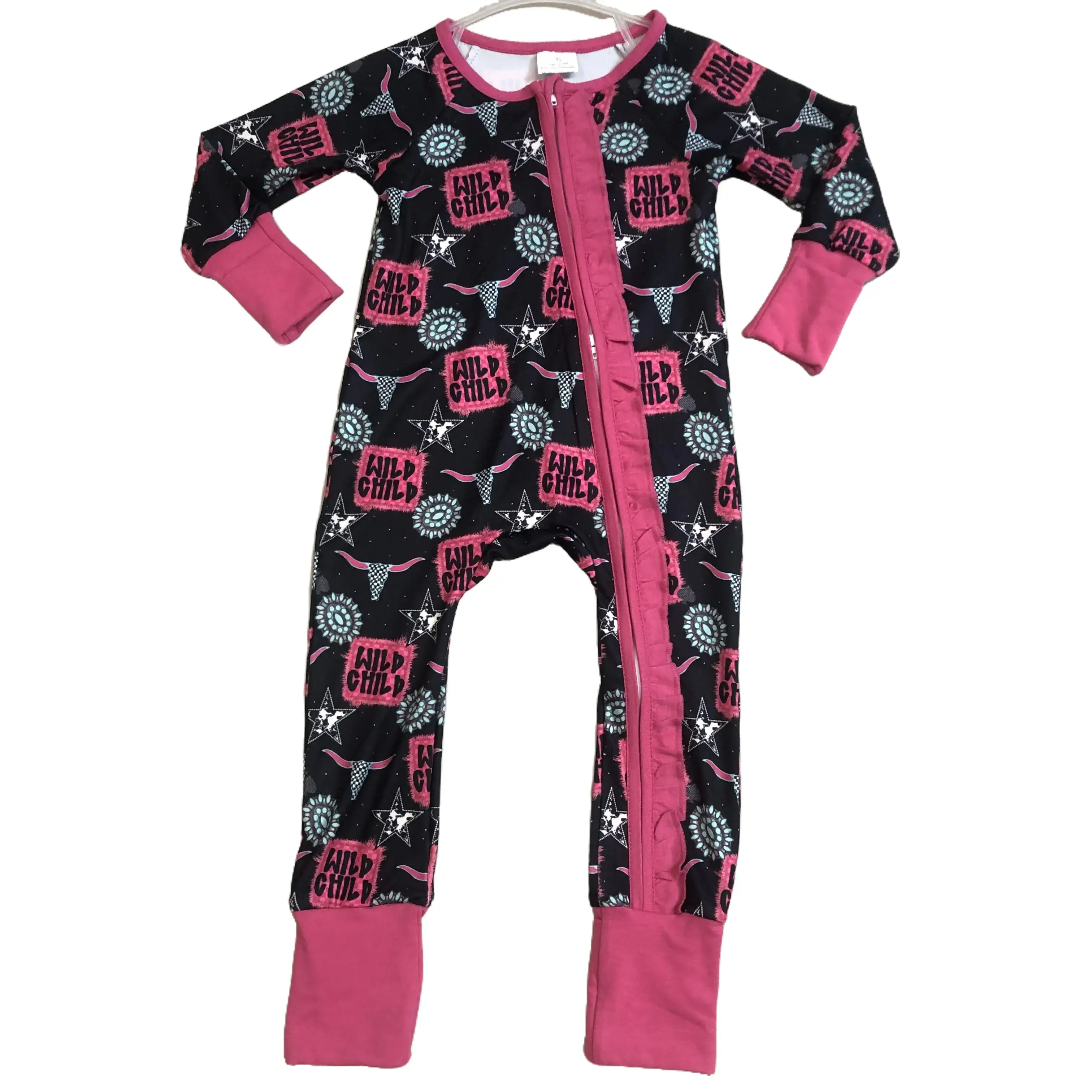 Baby Girl Winter Romper Wild Child Western Clothes Zip Romper Newborn Baby Shower Gift, Infant Outfit, Newborn Girl Outfits, Western Baby Girls Bodysuits & One-Pieces